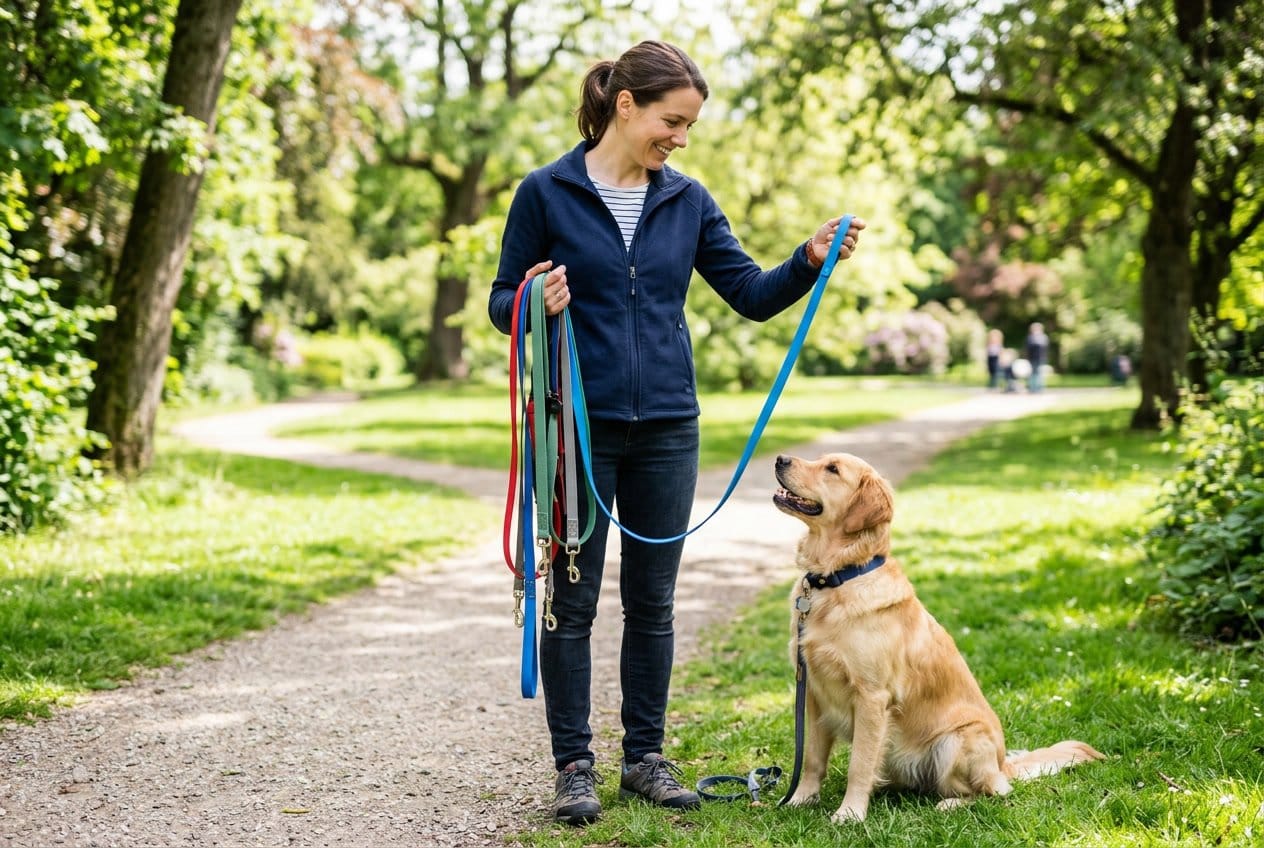 Hvordan vælger du en lang hundesnor til gåture med din hund